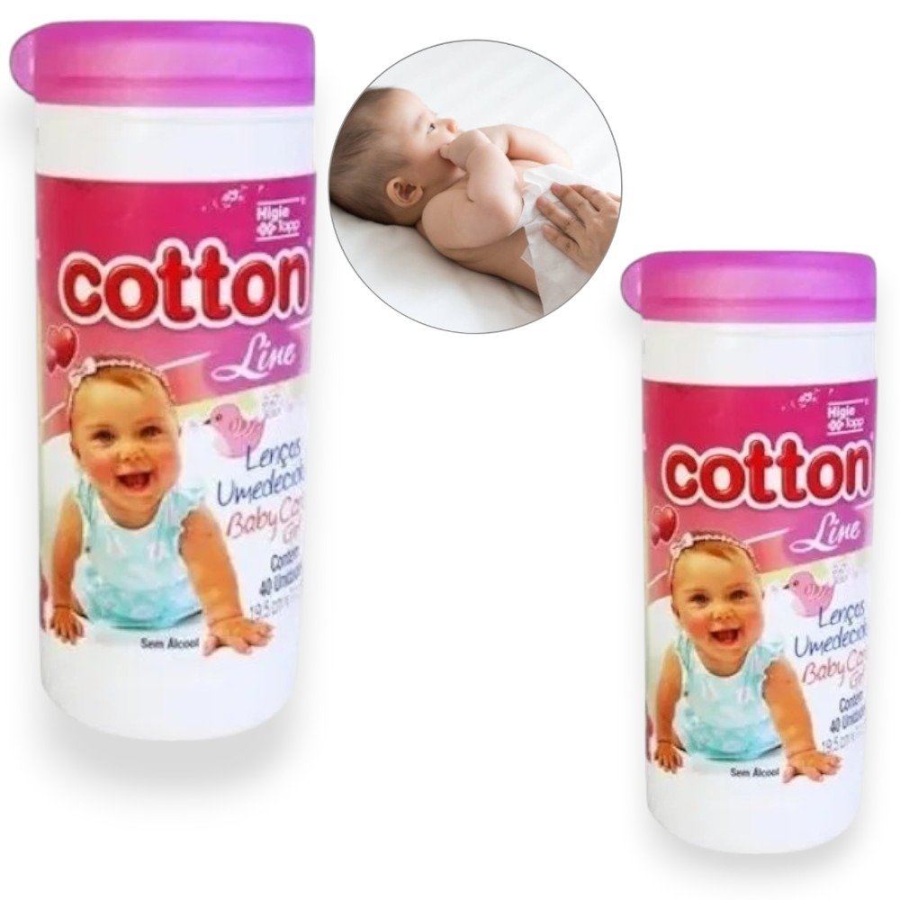 LENÇO BABY CARE GIRL POTE40 ROSA (FD12)-COTTON LINE - Imagem 2