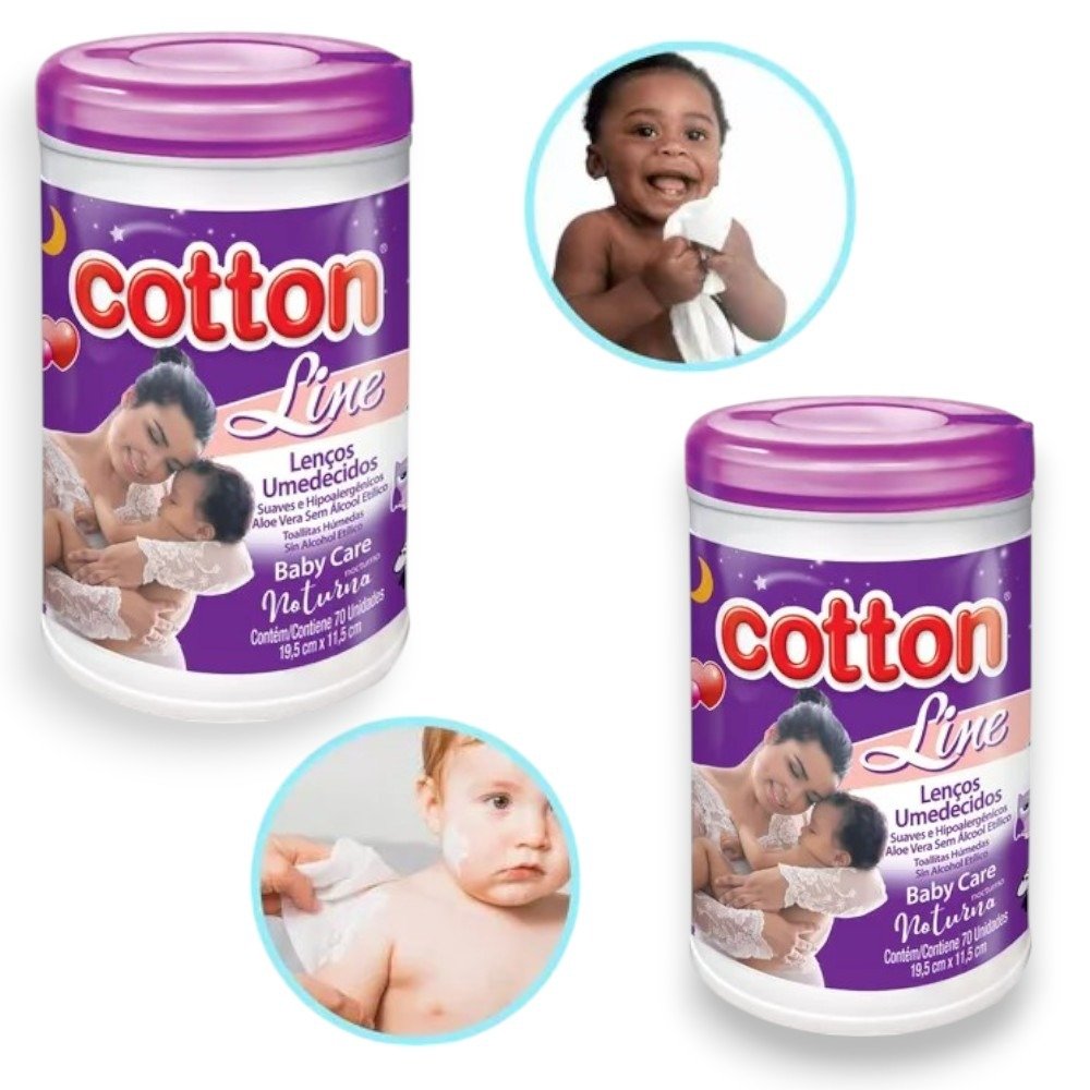 LENÇO BABY CARE POTE70 LILÁS (FD12)-COTTON LINE - Imagem 2