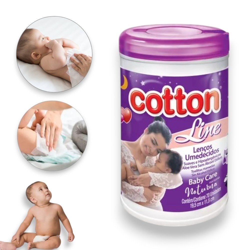 LENÇO BABY CARE POTE70 LILÁS (FD12)-COTTON LINE - Imagem 3