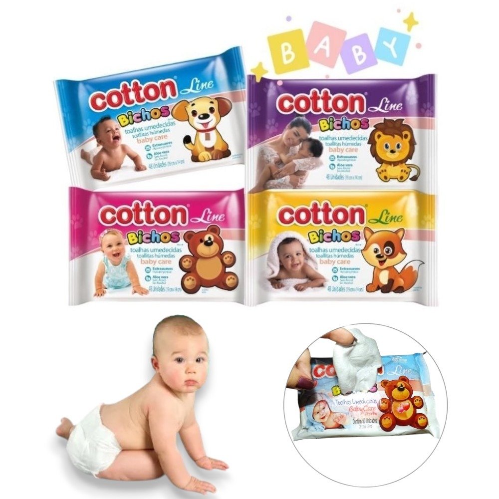 TOALHAS BABY CARE BICHOS (CX C/12)-COTTON LINE - Imagem 2