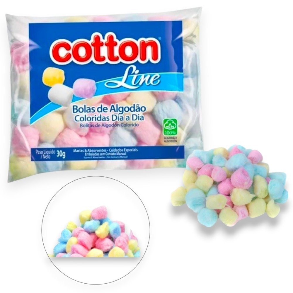 ALGODÃO BOLA COLORIDO (30GRX80)-COTTON LINE - Imagem 2