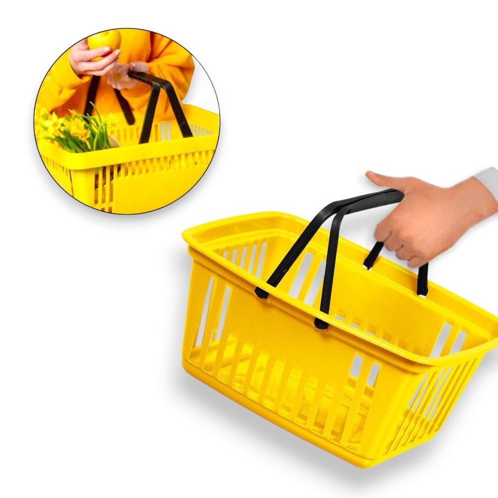 CESTA P/MERCADO AMARELA C/ALÇA 21,4LTS (6PÇS)-PLASNEW - Imagem 2