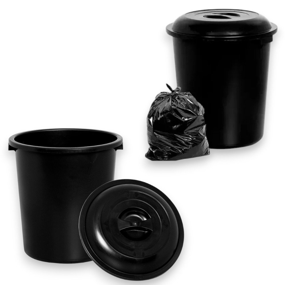 CESTO FECHADO PRETO C/TP PRETA 53LTS (6PÇS)-PLASNEW - Imagem 3