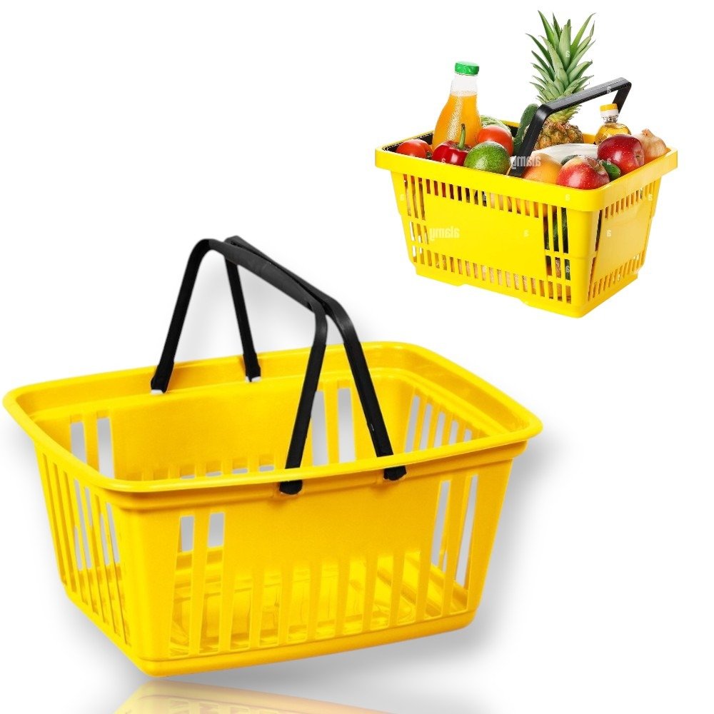 CESTA P/MERCADO AMARELA C/ALÇA 21,4LTS (6PÇS)-PLASNEW - Imagem 3