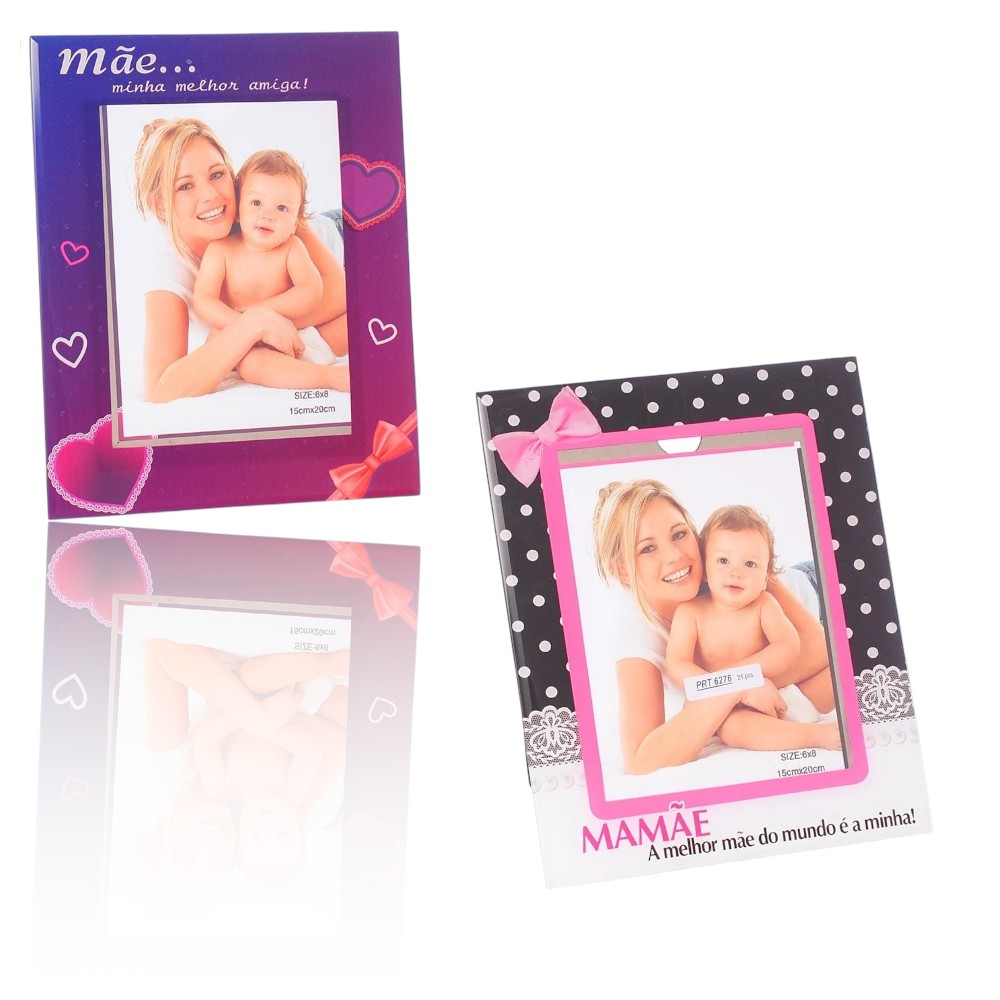PORTA RETRATO DE VIDRO MÃE MELHOR AMIGA 10X15CM (12PÇS)-JAVICK