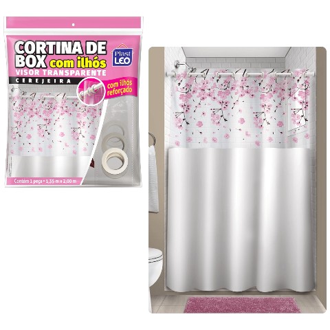 CORTINA BOX VINIL VISOR RETANG.ESTAMPADA C/ILHÓS SORTIDA (6PÇS)-PLASTLEO - Imagem 3