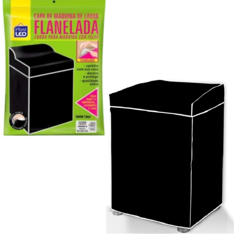 CAPA DE MAQ.FLANELADA LISA G PRETA (6PÇS)-PLASTLEO - Imagem 3
