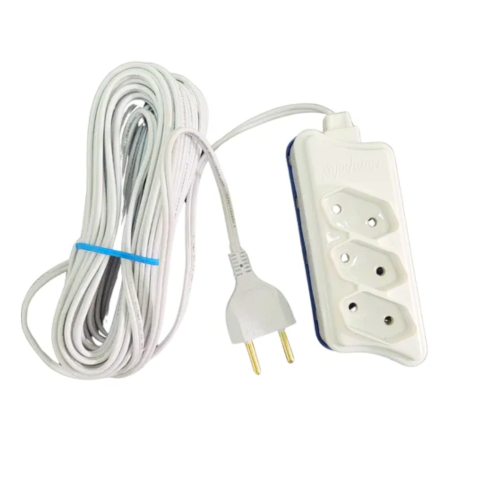 EXTENSÃO MULTIUSO CABO PL 2P 10MTS BRANCA (6PÇS)-COMPOLUX - Imagem 2