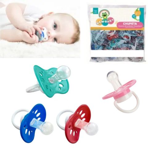 CHUPETA BORBOLETA DECORADA SILICONE C/25PÇS (2PCT)-NEW BABY - Imagem 3