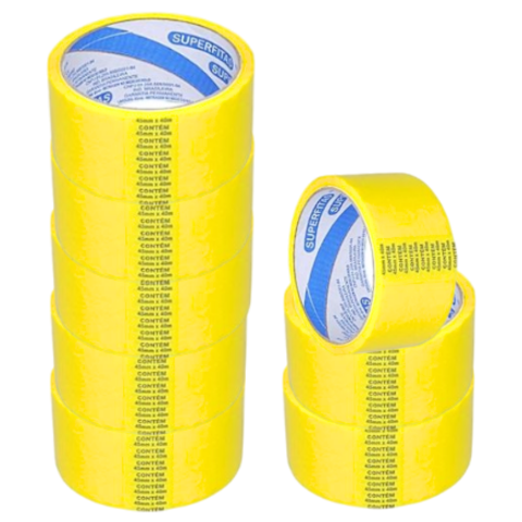 FITA ADESIVA 45MMX40M AMARELO (CX C/100)-SUPERFITAS - Imagem 2