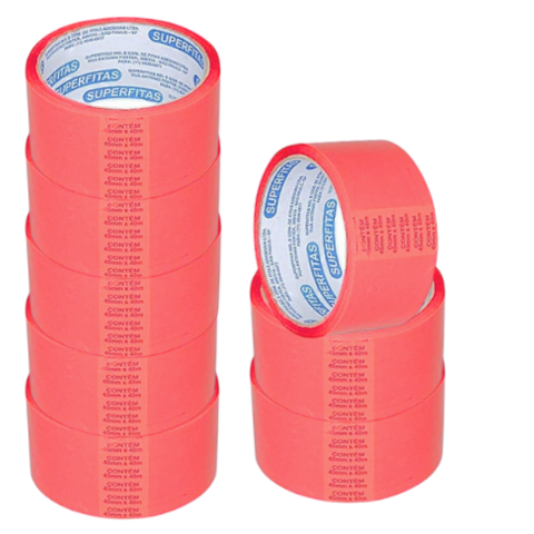 FITA ADESIVA 45MMX40M VERMELHO (CX C/100)-SUPERFITAS - Imagem 2