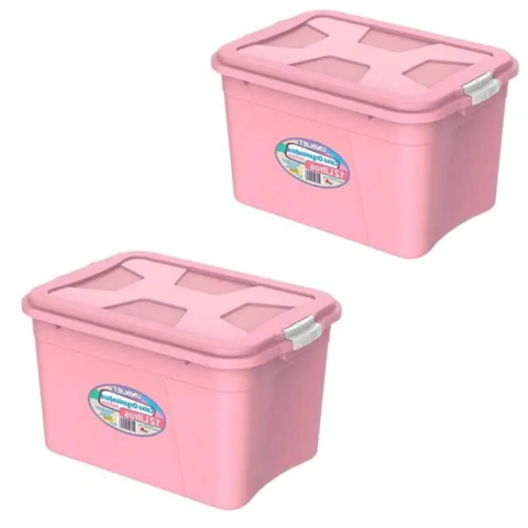 CAIXA ORGANIZADORA MULTIUSO 12LTS AMORE ROSA (6PÇS)-UNINJET - Imagem 2