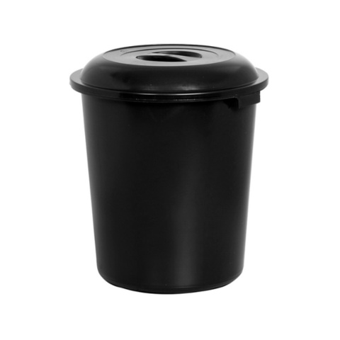 CESTO FECHADO PRETO C/TP PRETA 53LTS (6PÇS)-PLASNEW - Imagem 2