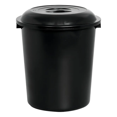 CESTO FECHADO PRETO C/TP PRETA 97LTS (3PÇS)-PLASNEW - Imagem 2