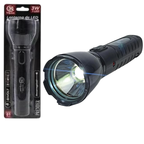 Ver detalhes do produto: LANTERNA DE LED 3W BIVOLT/RECARREGÁVEL (6PÇS)-SQ QUALIDADE