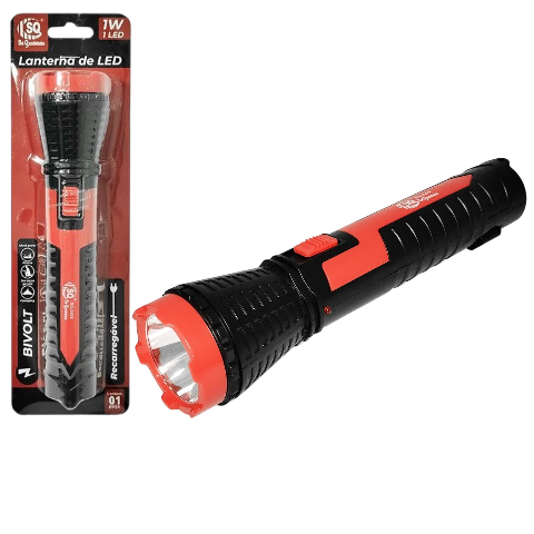Ver detalhes do produto: LANTERNA DE LED 1W BIVOLT/RECARREGÁVEL COLOR (6PÇS)-SQ QUALIDADE